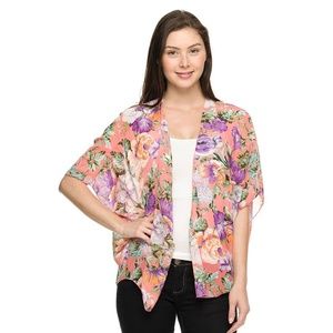 NEW Floral Kimono | Coral